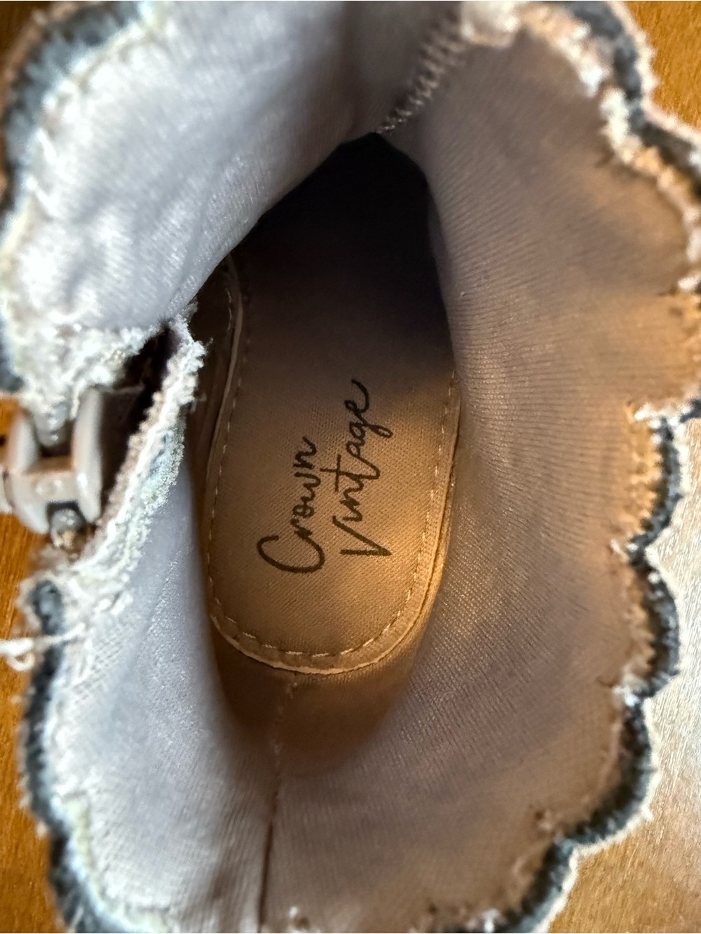 Crown Vintage Taupe Faux Suede Kids Ankle Boots with Braided Tassel Detail - Picture 5 of 5